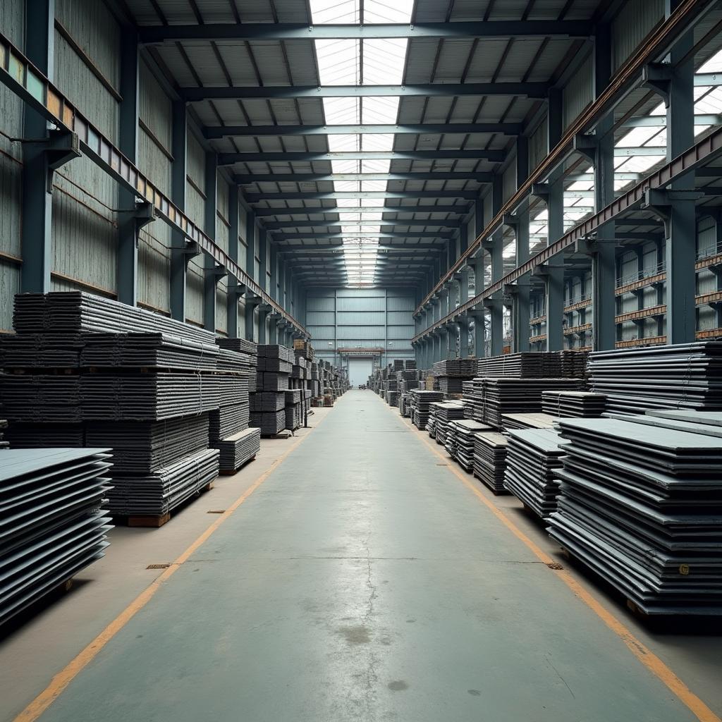 Kho hàng sắt thép của HSD Việt Nam sẵn sàng phục vụ khách hàng